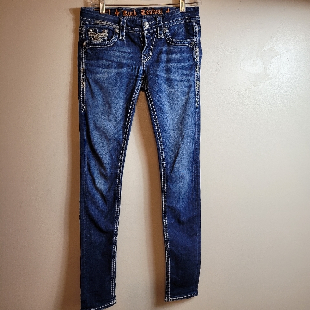 Rock Revival Karla Skinny Stretch Jean Low Rise Dark Wash Size 26
